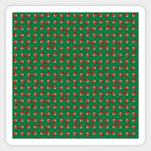 Christmas robins on green Sticker